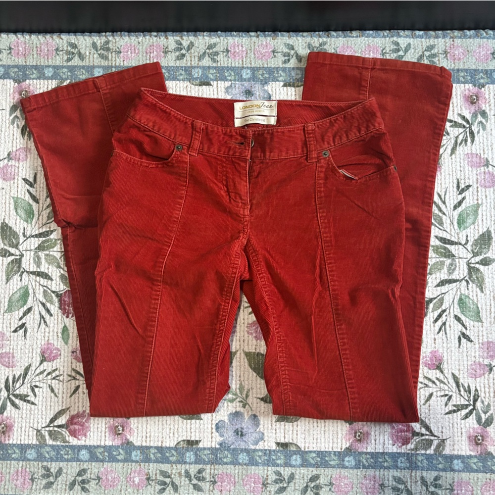 Corduroy rusted orange bootcut low rise pants 🍊
